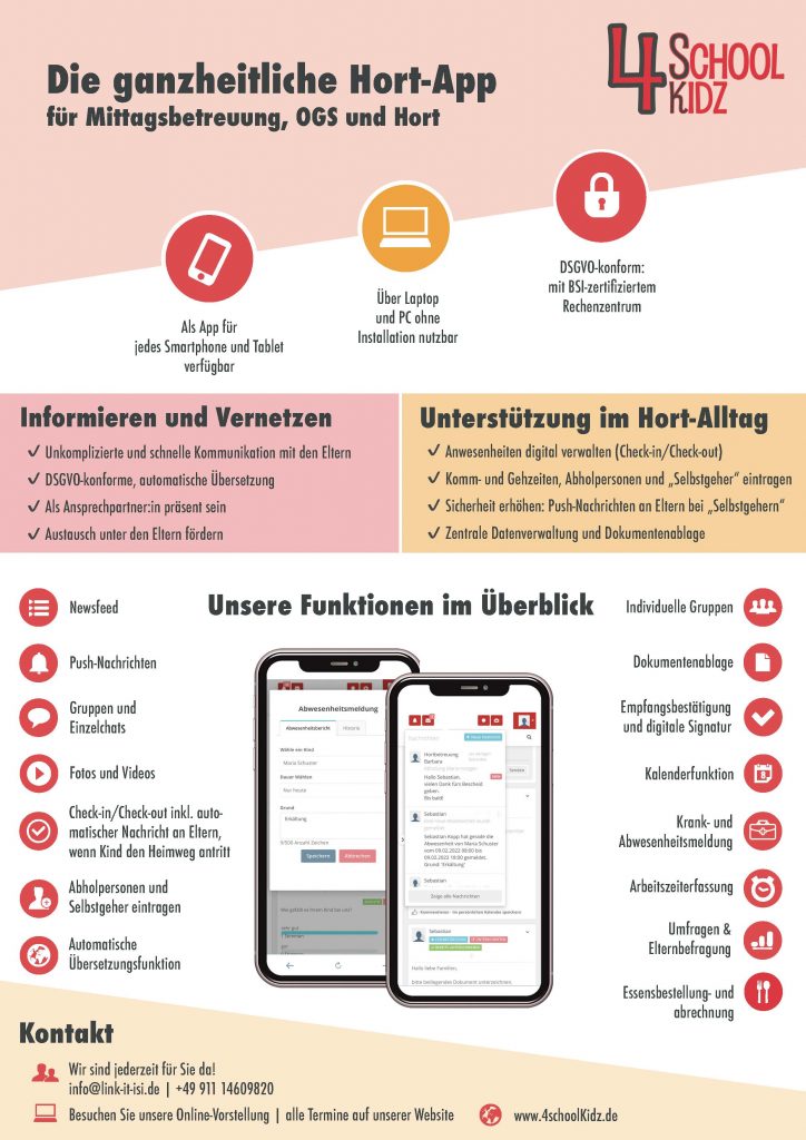 One-Pager 4SchoolKidz Hort und Mittagsbetreuung