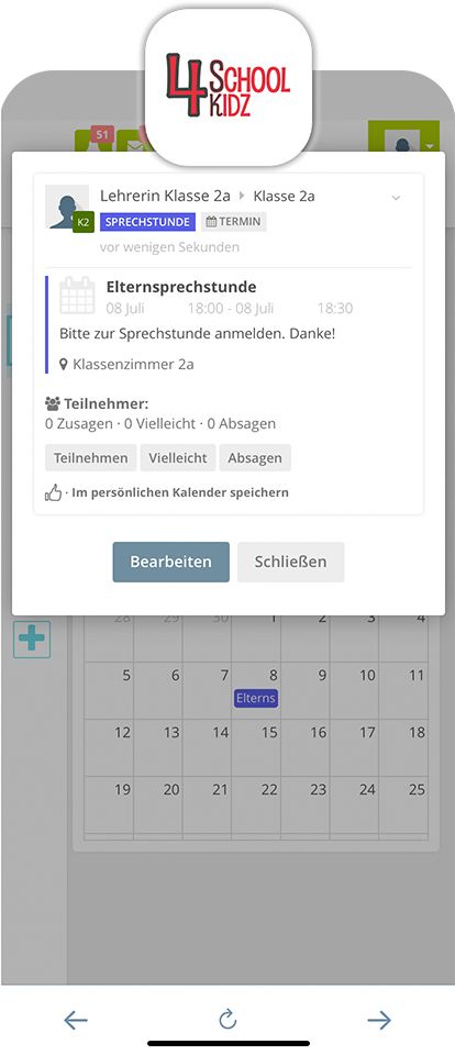 Kalender in 4SchoolKidz